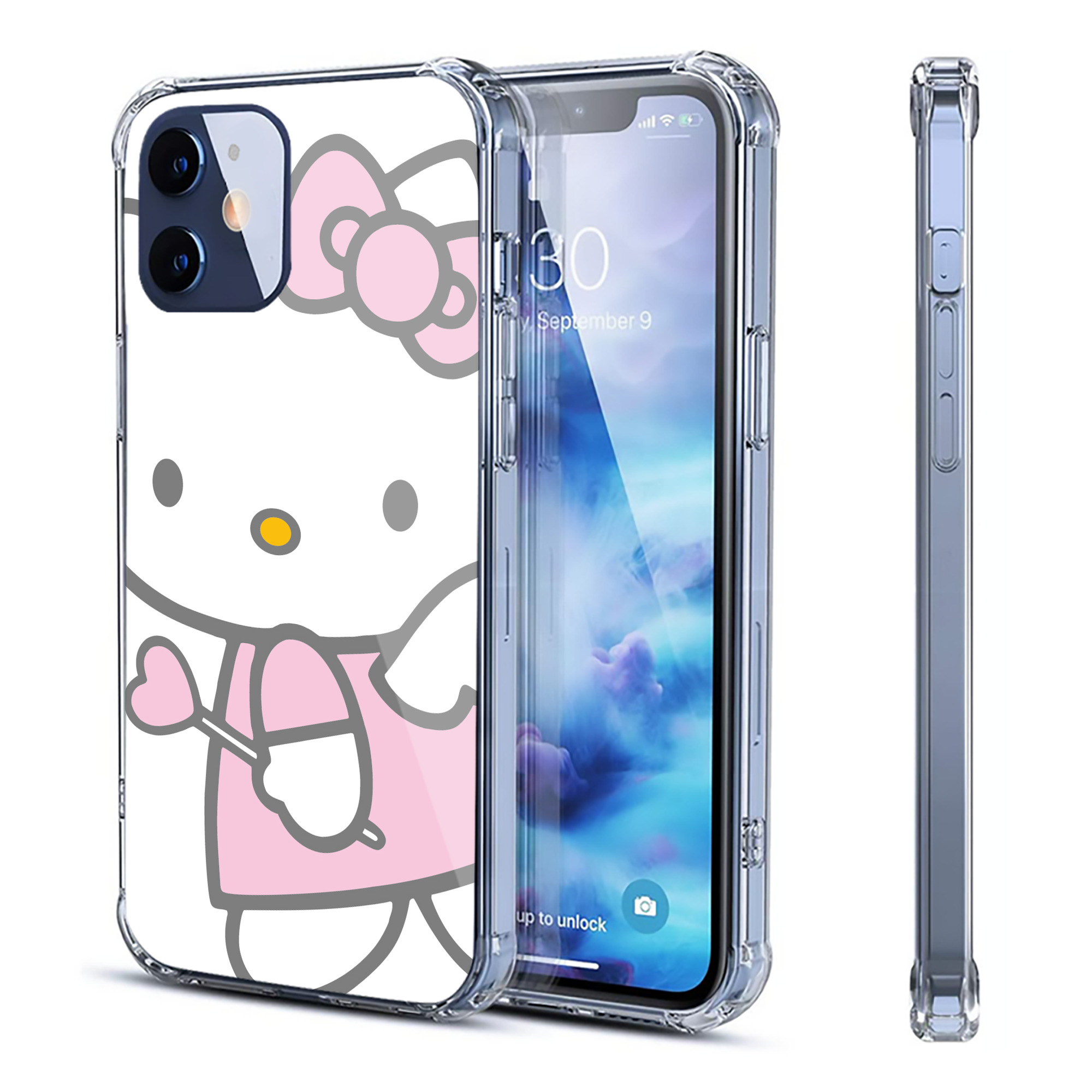 （画像用） Hello Kitty ハローキティ 【iPhone 12シリーズ対応】透明スマホケース（クリアソフトケース）